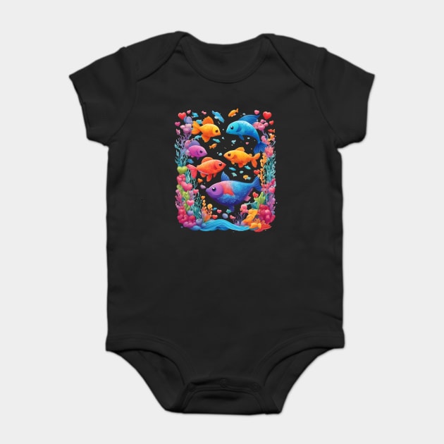 Fish Art Baby Bodysuit by animegirlnft